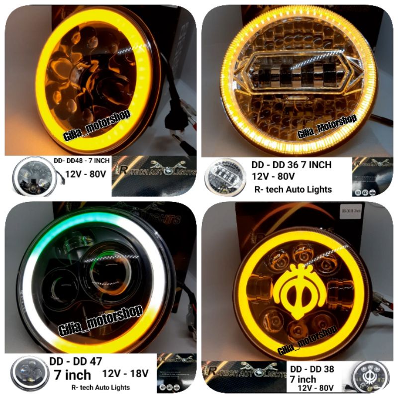 REFLECTOR HEADLAMP LAMPU DEPAN BULAT 7 INCH ORIGINAL NEW SERIES THAILAND IMPORT MOTOR MOBIL