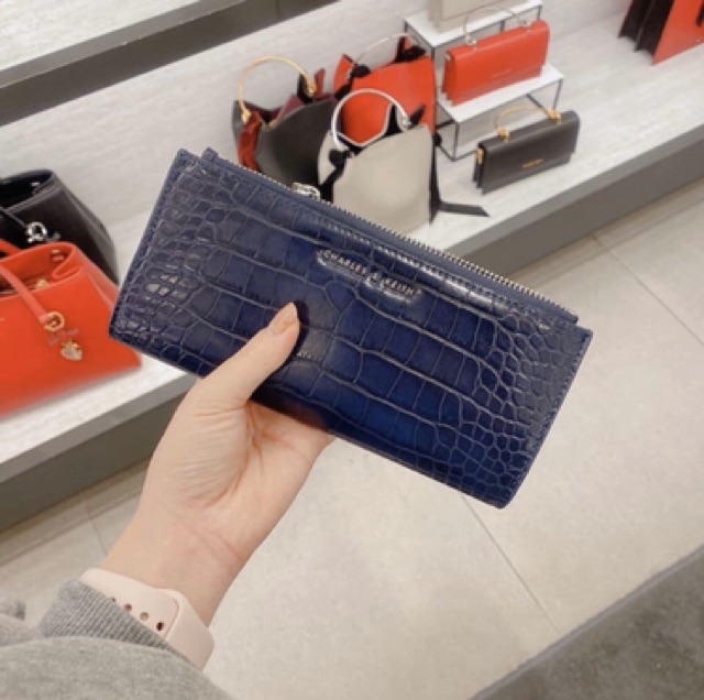 C mini croc effect wristlet wallet