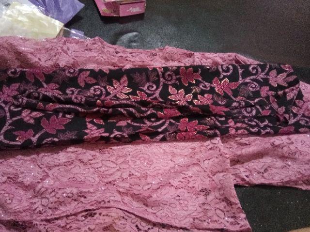 Kebaya Modern  Brukat Brokat Jenita 3in1 Set Outer Cape Atasan Rok Batik Pesta Kondangan Dm