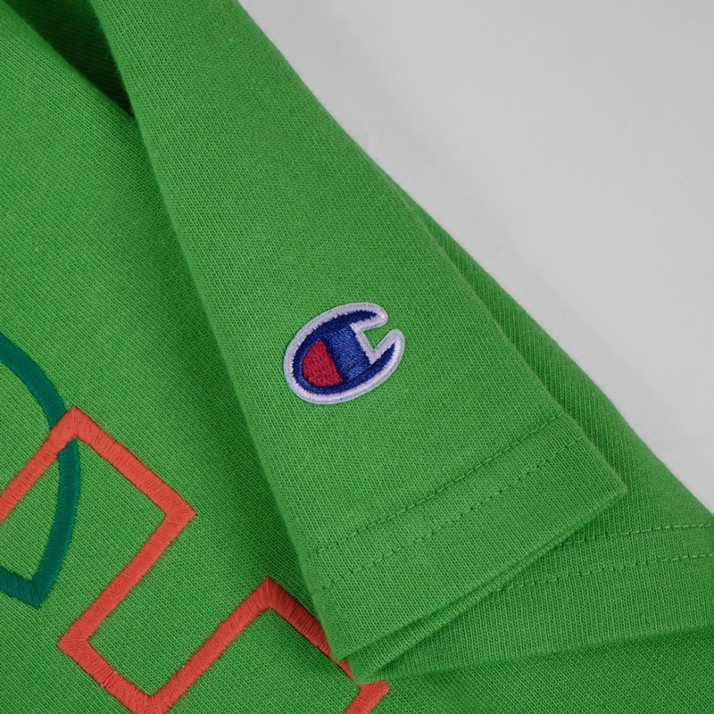 CHMPN SA Tshirt Vertical Signature Embroiderry Green