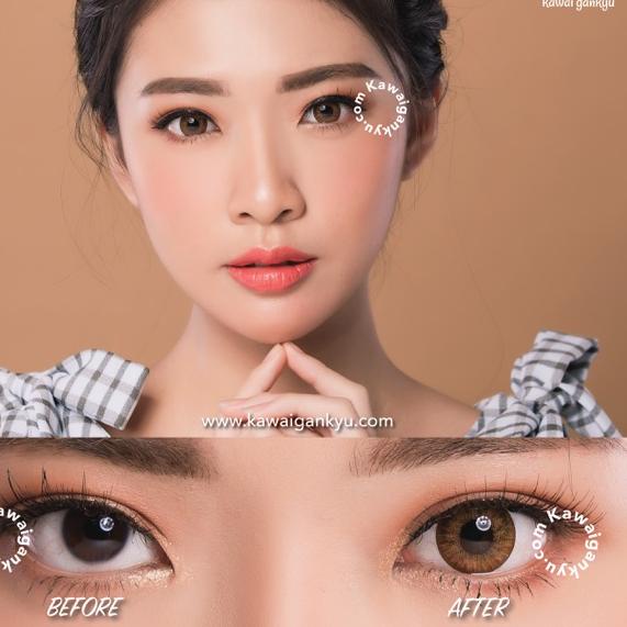 Terlaris.. Kawai Gankyu softlens Voxie phoenix brown