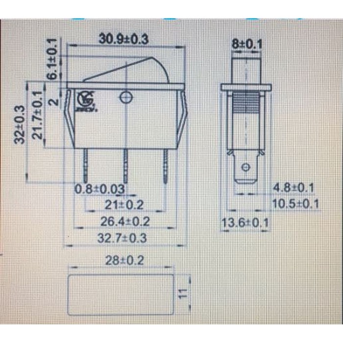 KCD3-11-Y boat shape switch Red light saklar Anti Oxidation 800W 15A