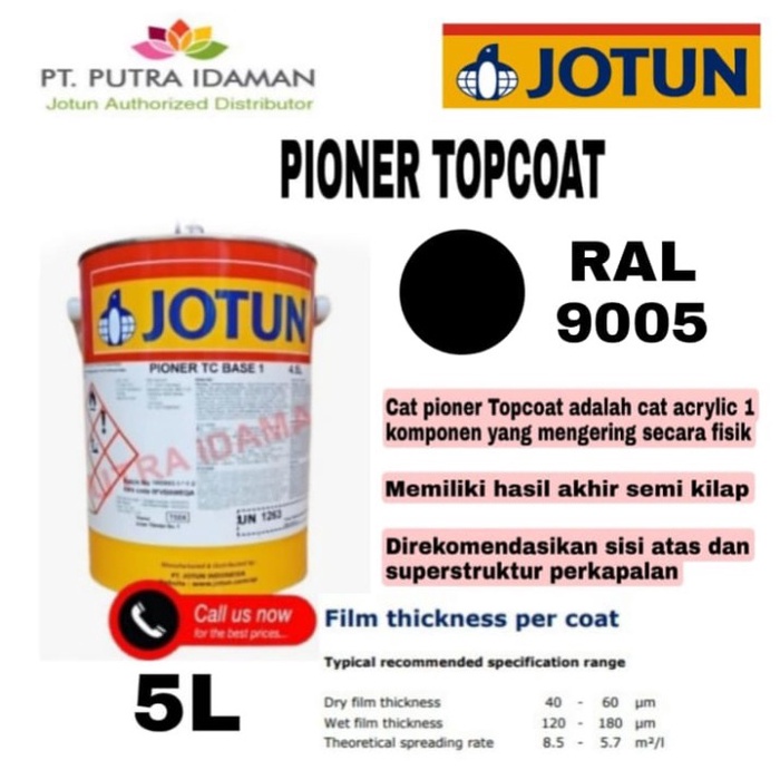 

Produk Terbaru Jotun Cat Acrylic / Pioner Topcoat 5 Liter Black Ral 9005