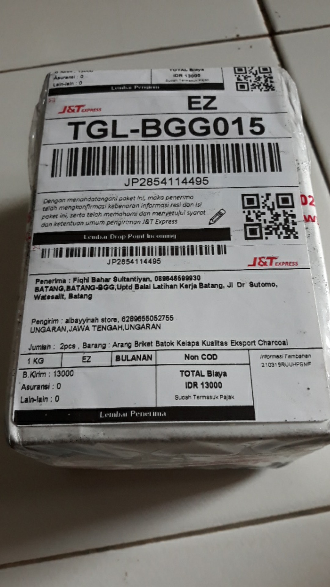 Arang Briket Batok Kelapa Kualitas Eksport Charcoal Briquette