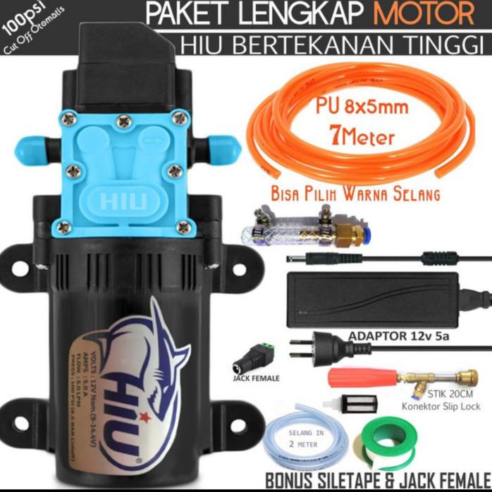 Paket Pompa Air Dc 12 Volt Hiu Dengan Selang Output Slip