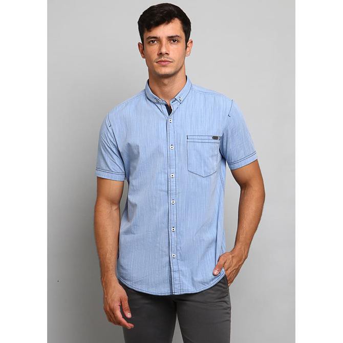 F⚡ash Sale Kemeja Cowok Bagus► LOIS JEANS ORIGINAL - Kemeja Pria Lengan Pendek KLS106 - M STOK