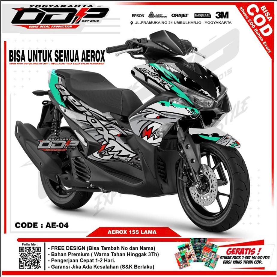 ⭐⭐⭐⭐⭐ VARIASI aksesoris decal YAMAHA AEROX NEW 2021 155 full body dekal sticker striping TERBARU sti