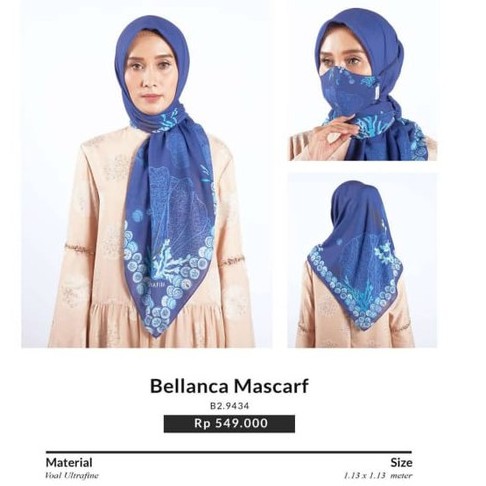 Shafira Hijab Kerudung Motif Scarf Segi Empat Bellanca Mascarf