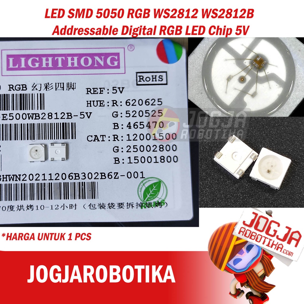LED SMD 5050 RGB WS2812 WS2812B Addressable Digital RGB LED Chip 5V