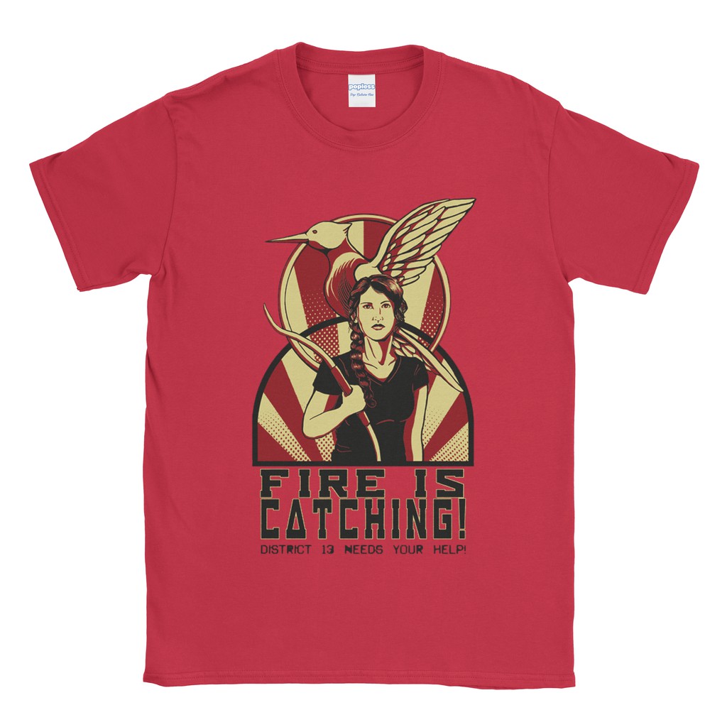 Baju Kaos Tshirt Hunger Game Fire Is Catching