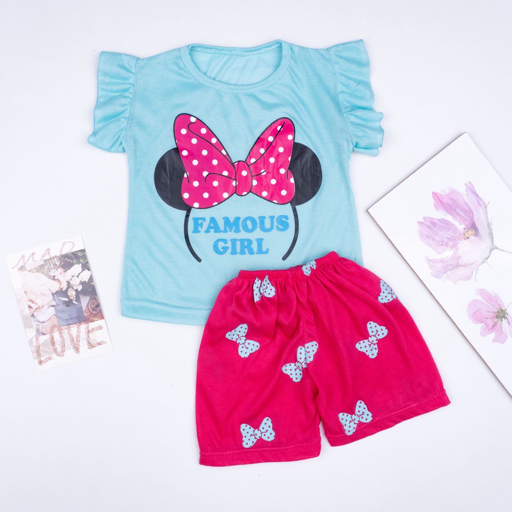 Terbaru SETELAN ANAK RUFFLE / SET BAJU ANAK CEWEK WISH / CALOUR FULL / WONDERFULL-FAMOUS MINT