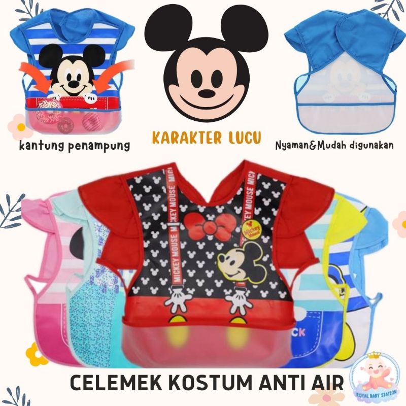 Lucu Celemek Makan Bayi Anak Model Baju Slabber Apron Kostum Karakter