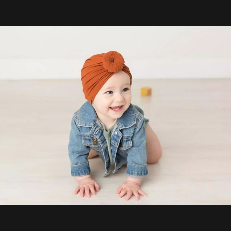 turban Donat anak bayi perempuan Usia 0 - 3 Tahun | ciput baby new born 6 - 2 thn | bandana Baby Girl newborn import Premium lucu 1 - 5 Bulan