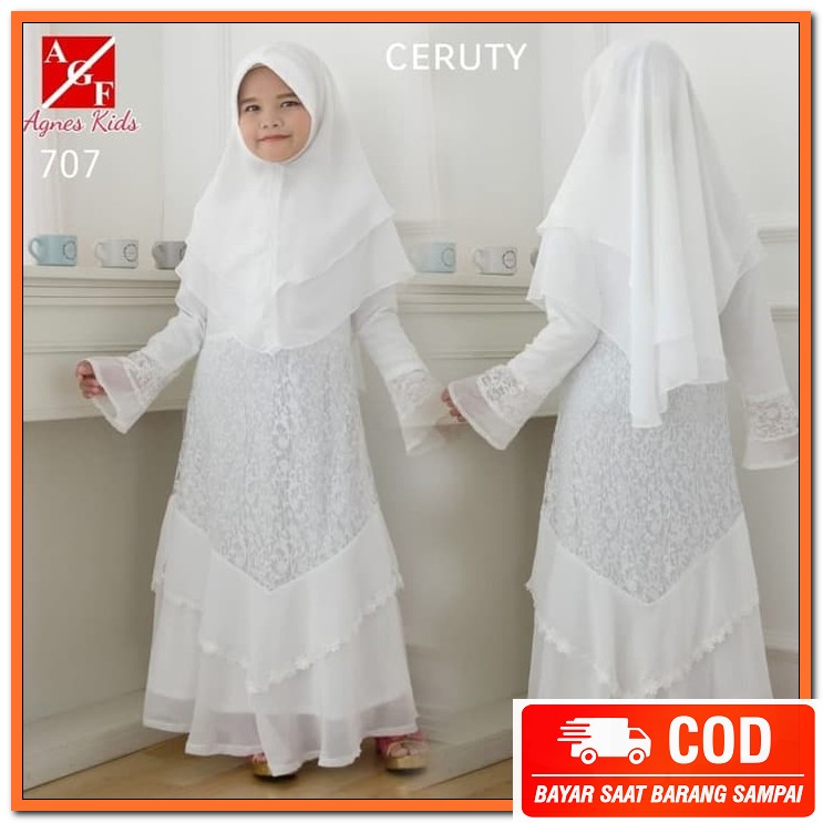 Gamis Anak Samara H05 Sarimbit Lebaran 2021 Original Samara Peppe WC305 Agnes Gamis Putih Anak Per