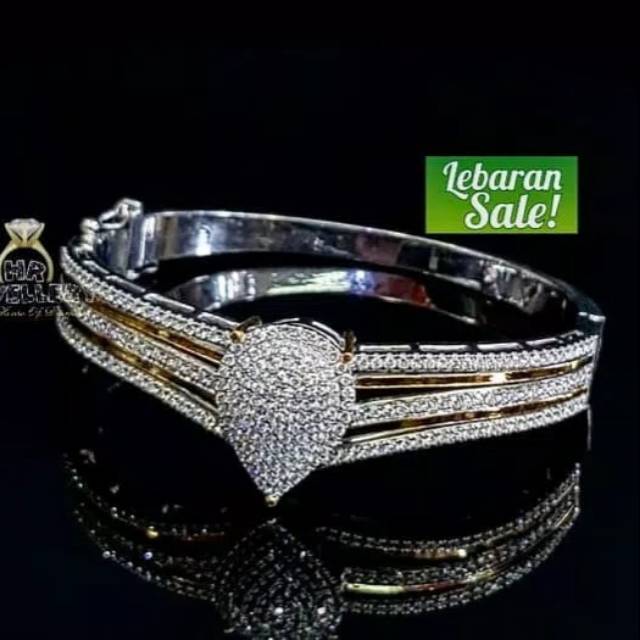 GELANG fashion wanita berlian asli 1.81 ct bahan emas putih