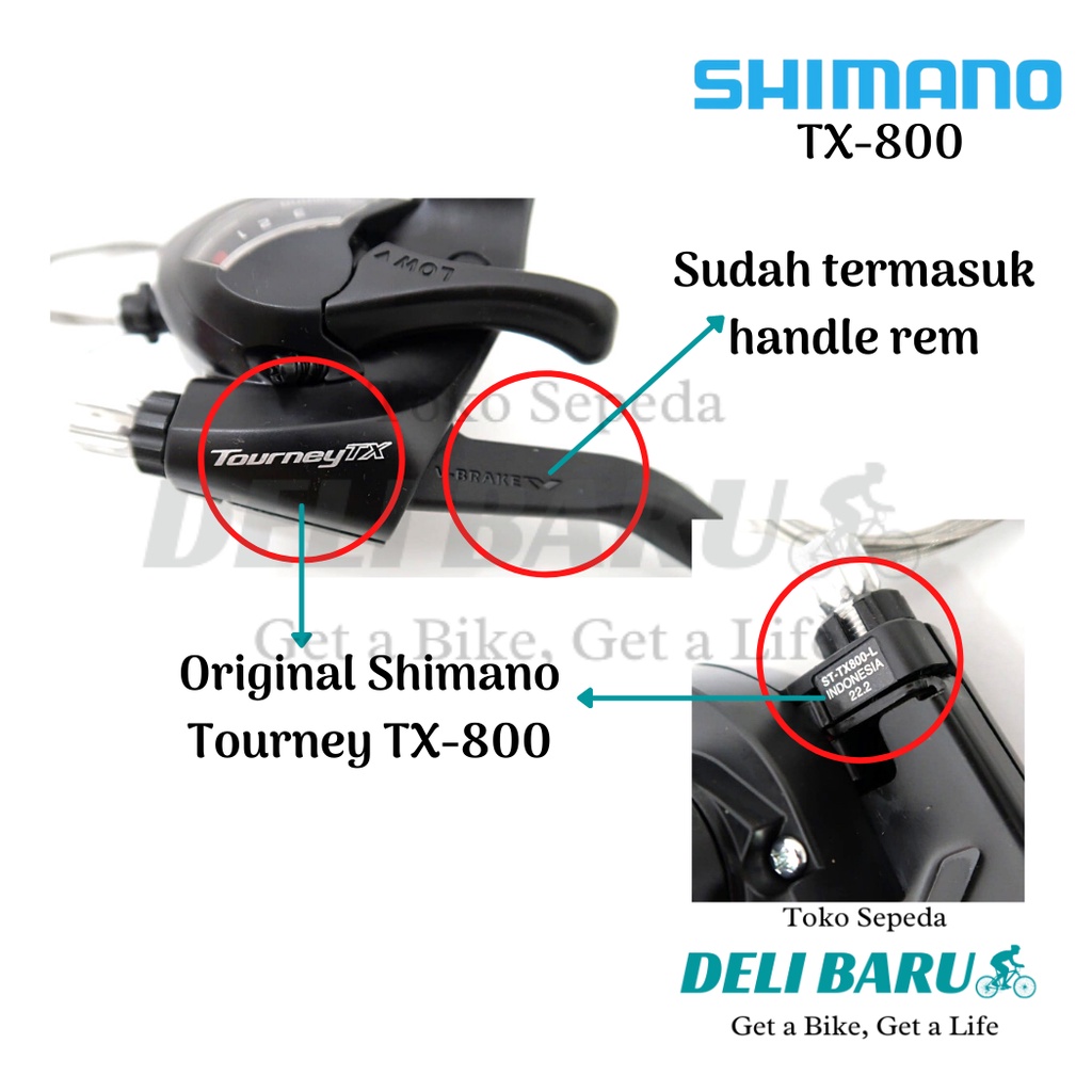 Shimano Shifter TX-800 ORI 3 speed kiri saja operan gigi sepeda MTB