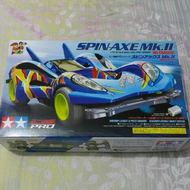 TAMIYA 1/32 Four Wheel Drive Mini PRO Nr.31 – Spin Axe Mk.II (18631) – Maßstab-Modellbausatz Für Racing-Fans