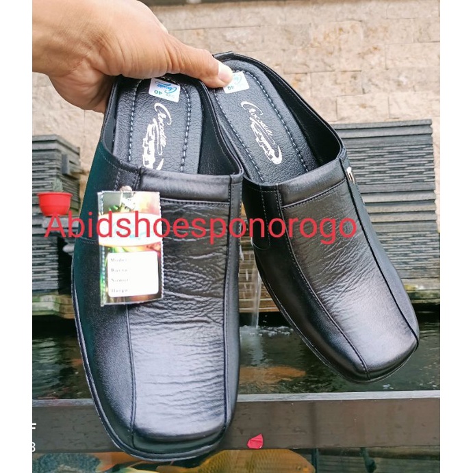 Slop pria kulit asli sepatu sandal selop bapak 38 39 40 41 42 43