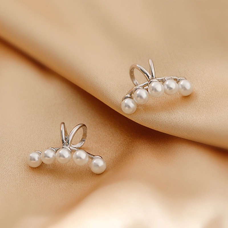 Fancyqube 1 Pasang Anting Klip On Tanpa Lubang Hias Mutiara Imitasi Untuk Wanita