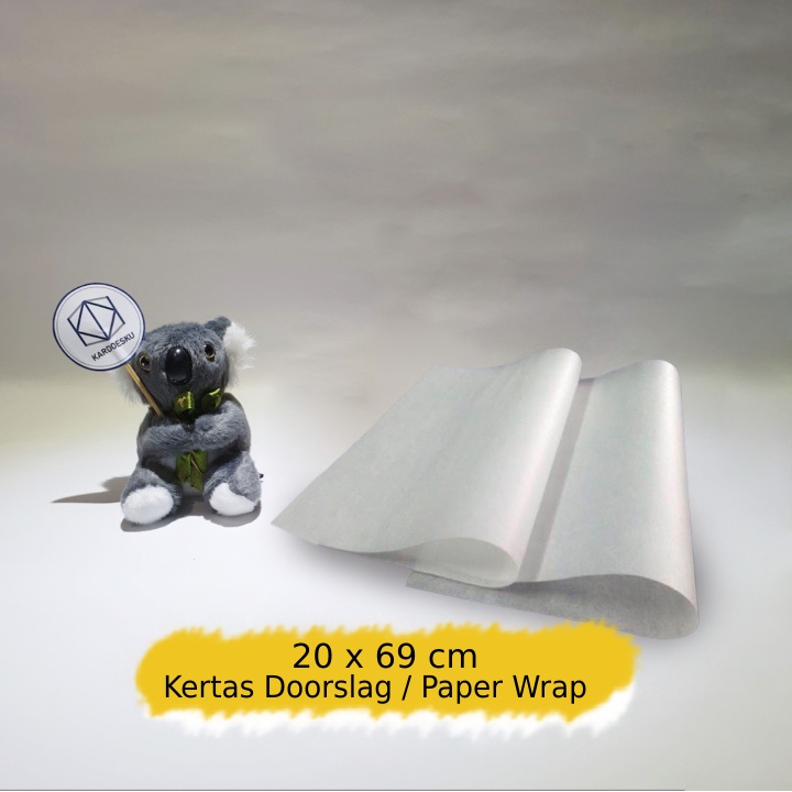 

Doorslag 20x69 cm Paper Wrap / Kertas Pembungkus / Putih Murah - Packaging Hampers Duslak Tisu