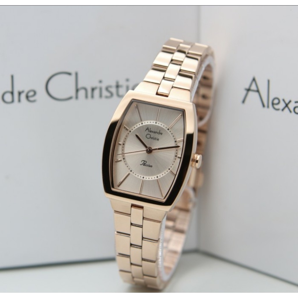 Alexandre Christie AC2895 Original Jam Tangan Wanita Stainless Full Rose Gold
