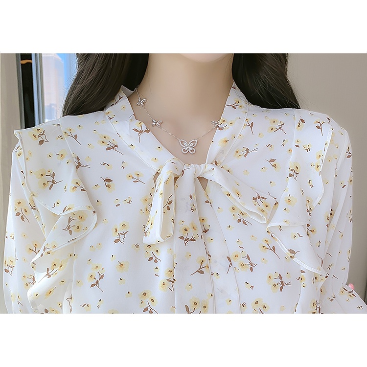 2022 New Fashion Korean Style Chiffon White Floral Print Casual Party Midi Dress Summer Short Sleeve Women Dresses Wanita Putih 2023t