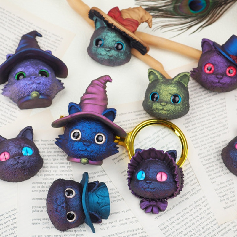 Siy Cetakan Resin Epoksi Bentuk Kepala Kucing Devil 3D Bahan Silikon