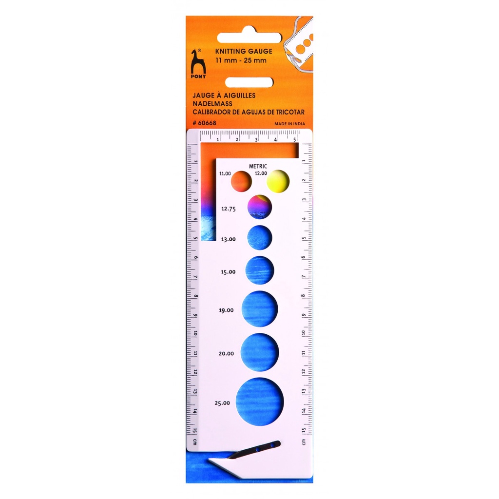 Pony Knitting Gauge with Cutter