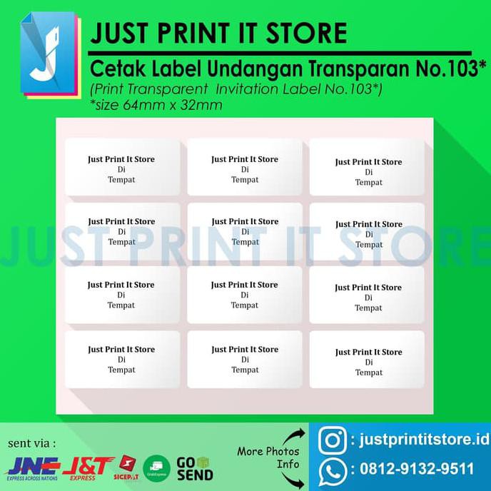 

Print / Cetak Label Undangan Transparan No.103