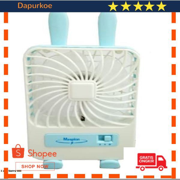 Terlaris Maspion MF-02 Portable USB Mini Fan - Pink/Hijau/Biru Keren