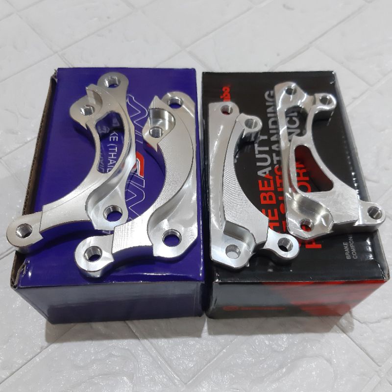 BREKET KALIPER 2 PISTON MIO SPORTY MIO SOUL OLD FINO XEON BEAT VARIO SCOOPY READY DISC 190MM DAN 220MM