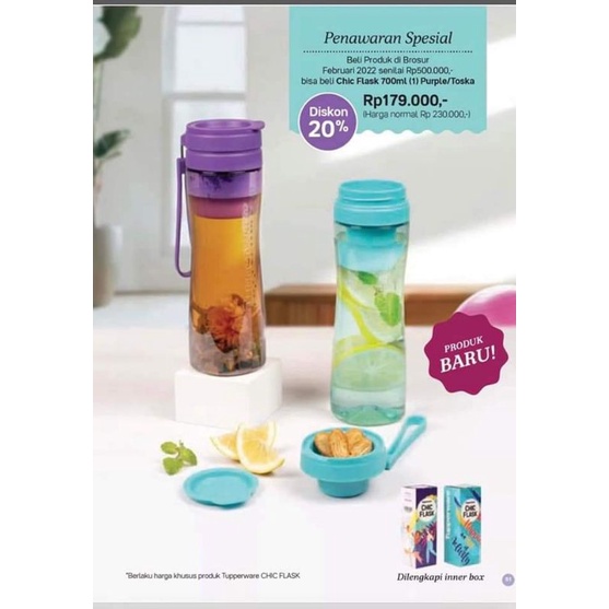 Chic & Flask Botol minum kristal stainer Tupperware
