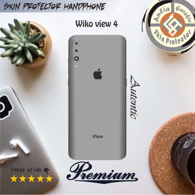 Garskin Hp Wiko View 4 motif iphone grey - Free custom motif