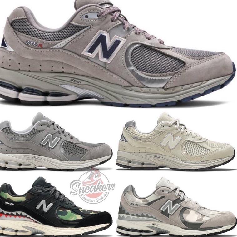 ㅏ SEPATU NB 2002r NB 990 v1 v2 v3 v4 DARK GREY GREEN ORANGE BLACK WHITE NAVY DARK BLUE BAPE APES CAM