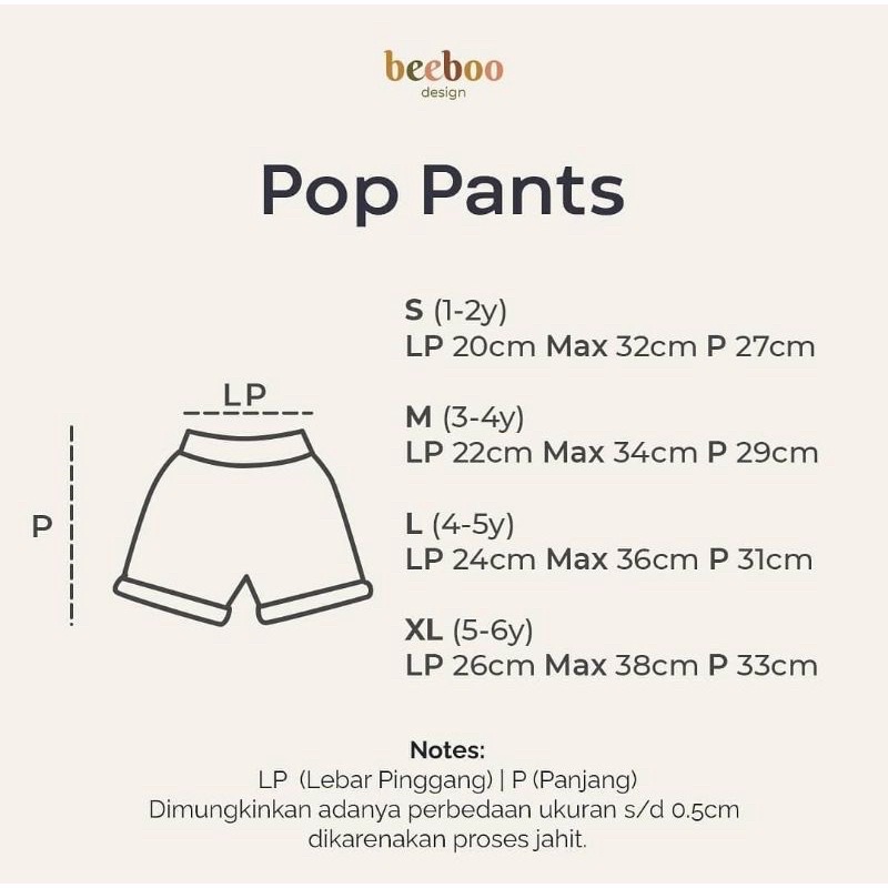 beeboodesign pop pants celana anak