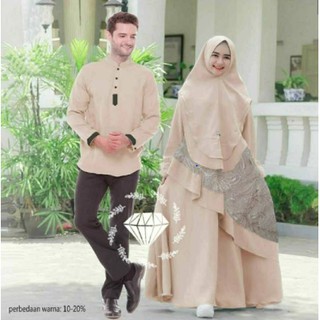  Baju  Gamis  Couple Syari  Pria  Wanita Muslim Muslimah Tren 