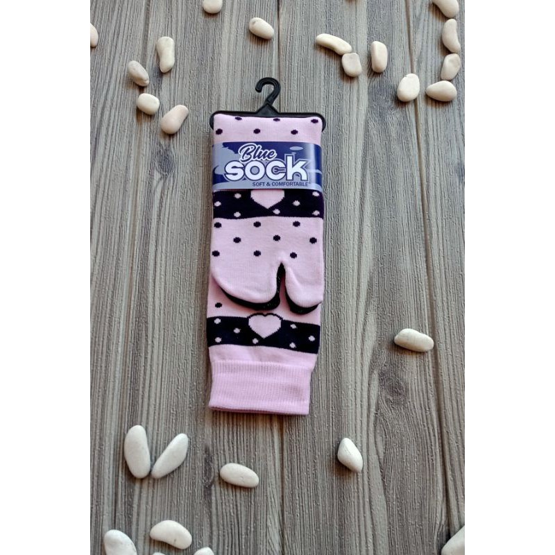 kaos kaki jempol MOTIF POLKALOVE kaoskaki panjang muslimah-Ungu muda
