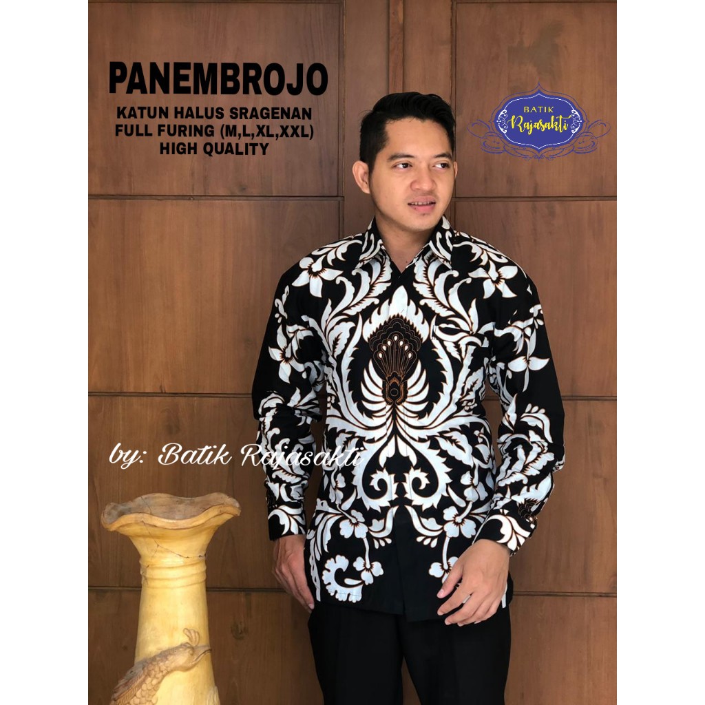 PANEMBROJO RAJASAKTI KEMEJA BATIK SOLO PRIA LENGAN PANJANG LAPIS FURING ATASAN BATIK PREMIUM MODERN KATUN HALUS BAHUWIRYA  BANAMITRA BANAMITRA PUTIH BANGSAWAN BAYU PUTRA BERLIAN BIRU BHARATAYUDA BIMASENA BIRENDRA BIRU INDAH BRAHMAKERTA BRAHMAKERTA MERAH