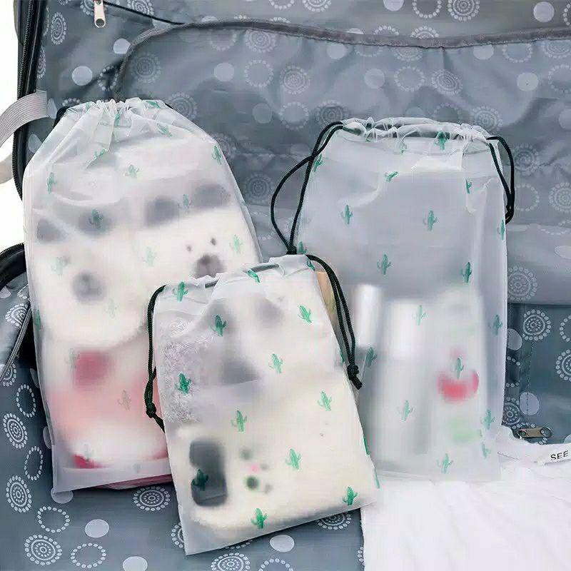 Tas Kosmetik Line Transparan MakeUp Pouch Anak Sekolah Travel Bag Wanita Fashion