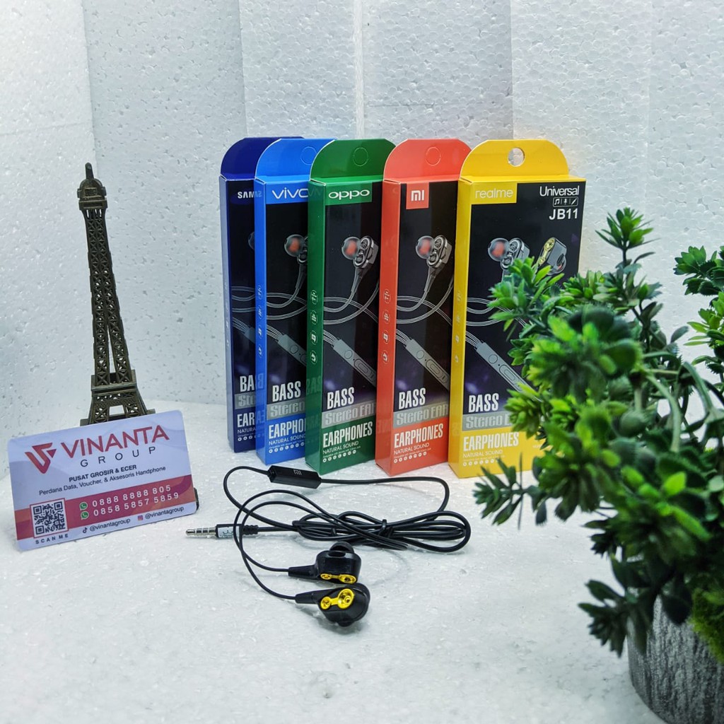 EARPHONE HF HANDSFREE BRANDED JB-11 EXTRA BASS
