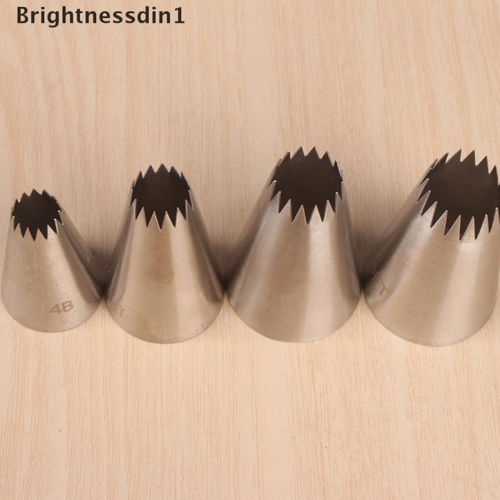 [Brightnessdin1] 4pcs Nozzle Piping Icing Besar Kue Baking Cookie Cupcake Piping Nozzle Dekorasi