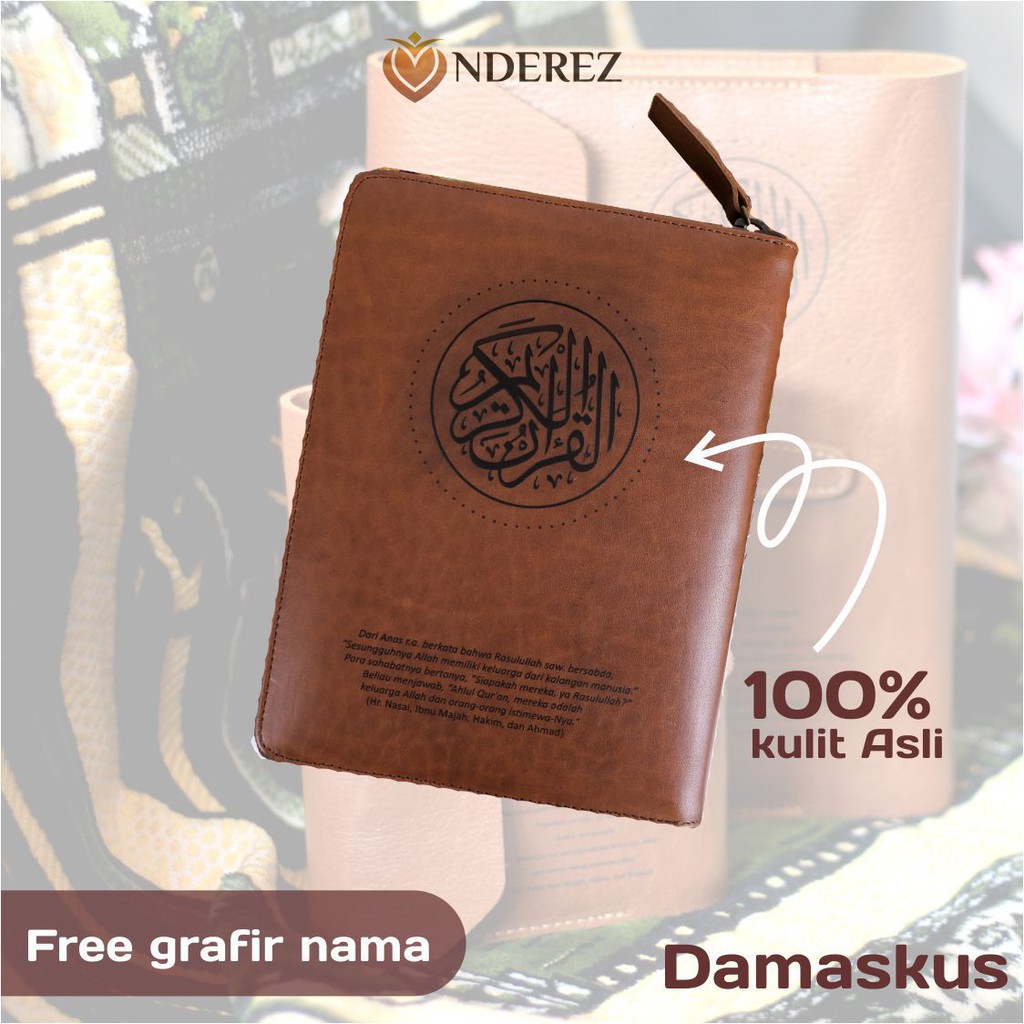 Al Quran Cover Kulit | Nderez model Damaskus Kecil A6