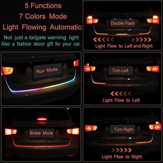 [Grade A+ 60 LED] LAMPU LED BAGASI MOBIL 120 CM LED TAIL TRUNK RGB WARNA PELANGI