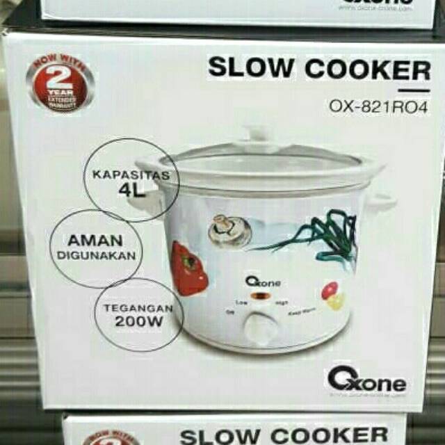 Oxone OX-821RO4 Slow Cooker Ceramic Round Listrik Keramik 4 Liter OX 821R04