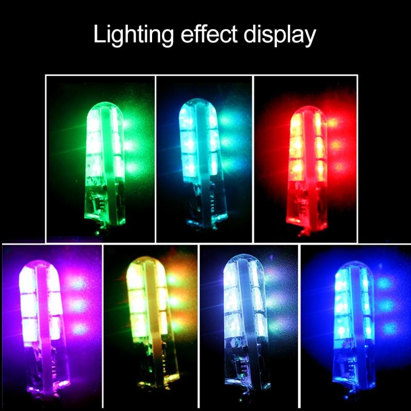 [BISA COD] Lampu LED T10 Jelly Untuk Mobil  Motor Rgb 6 Mata Jelly Isi 2pcs + Remote + Baterai