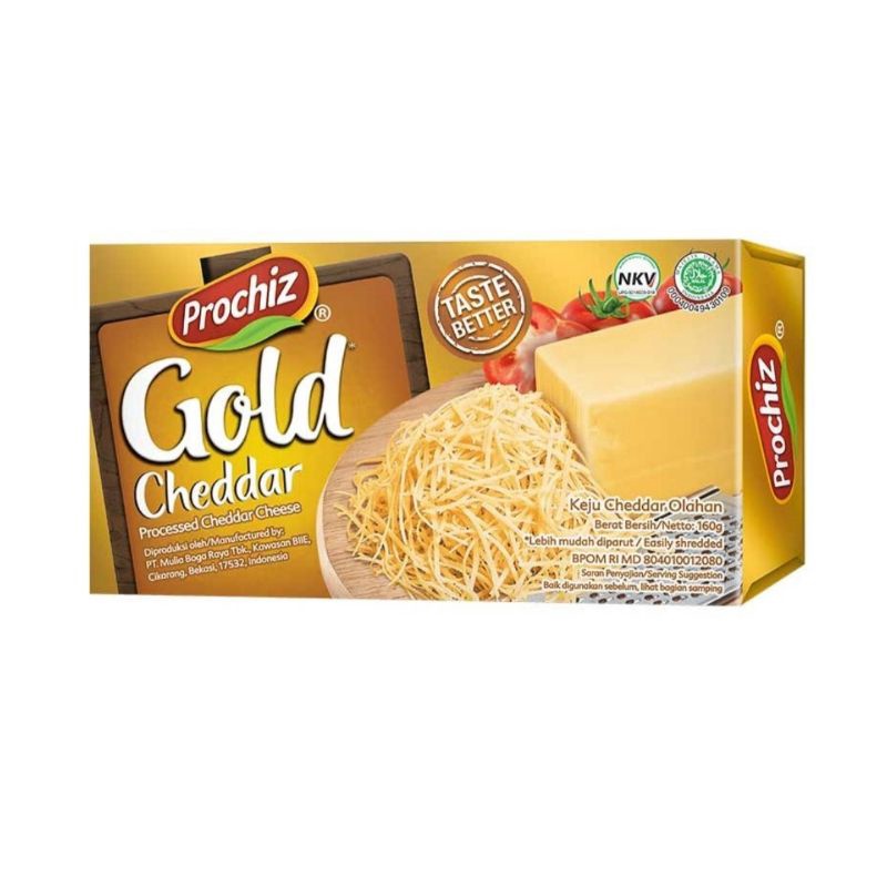 

Prochiz Gold 160Gr keju cheddar parut Prochiz emas
