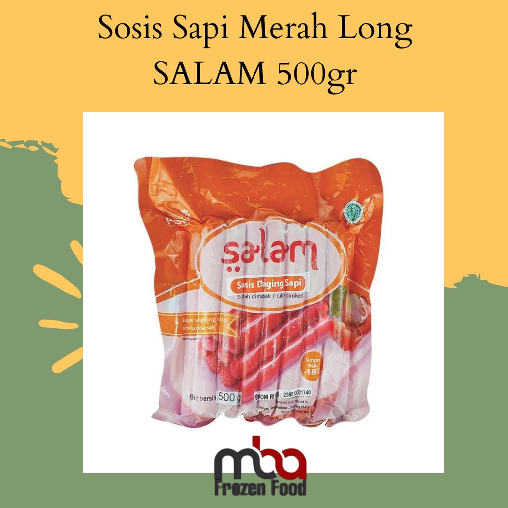 Sosis Sapi Merah Long SALAM 500gr - FROZEN FOOD