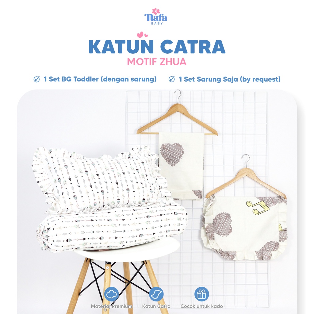 NAFA BABY - Bantal Bayi Balita Include Guling Dan Sarung Bantal Guling | Paket Bantal Guling Todler