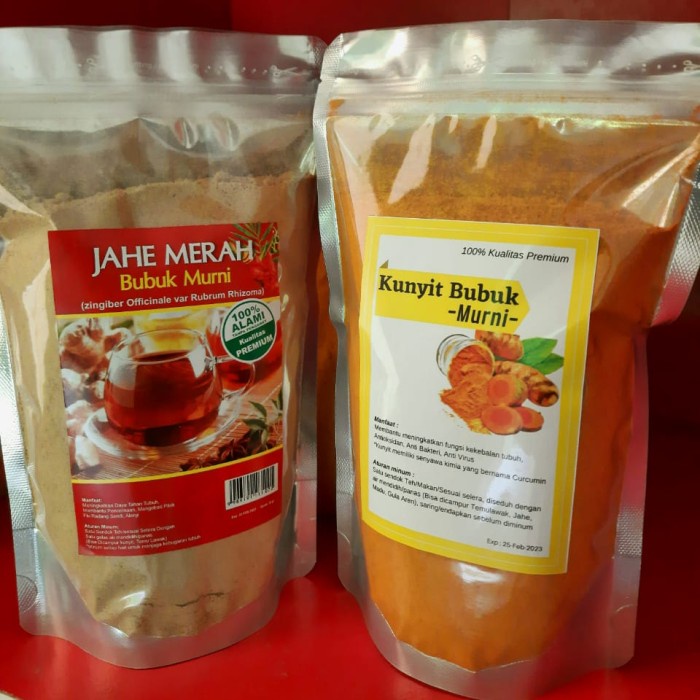 

JAHE MERAH BUBUK+KUNYIT ORGANIK ALAMI TANPA GULA (BERKUALITAS)