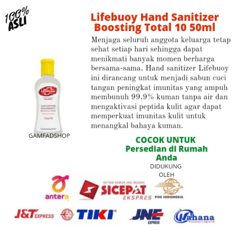Lifebuoy Hand Sanitizer Boosting Total 10 50ml